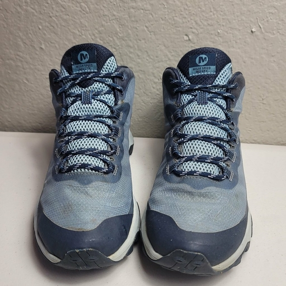 Merrell Moab Speed Mid Gore-Tex Hiking Boots Women's Blue Lightweight - Sz US 10 - Picture 6 of 9